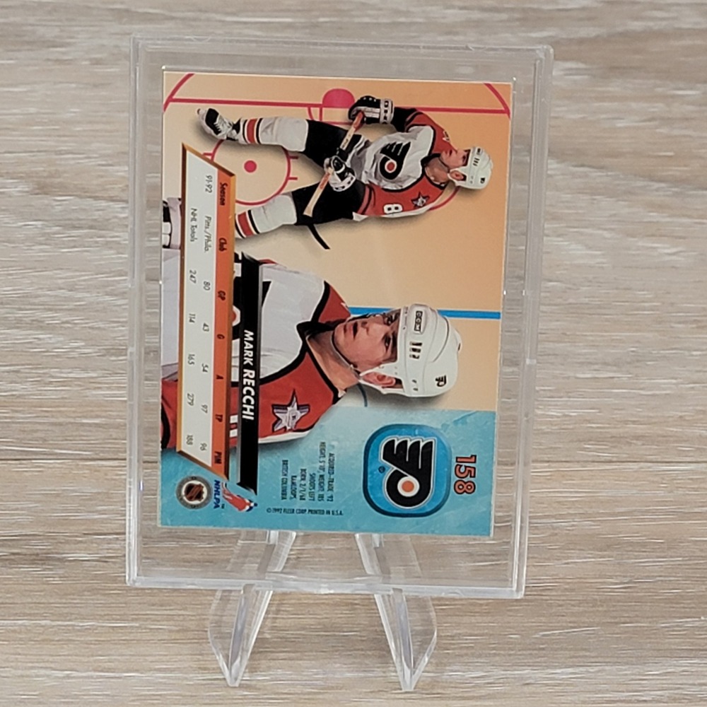 Mark Recchi Autographed 1992 93 Fleer Ultra Philadelphia Flyers Hockey Card - Picture 2 of 6